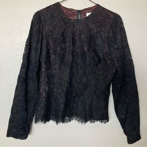 Vintage 90’s Josephine Sasso black Lace zip blouse